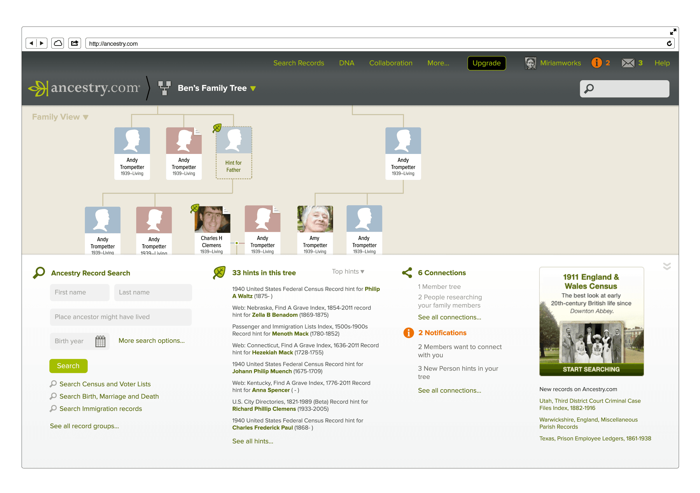 Ancestry redesign — record view