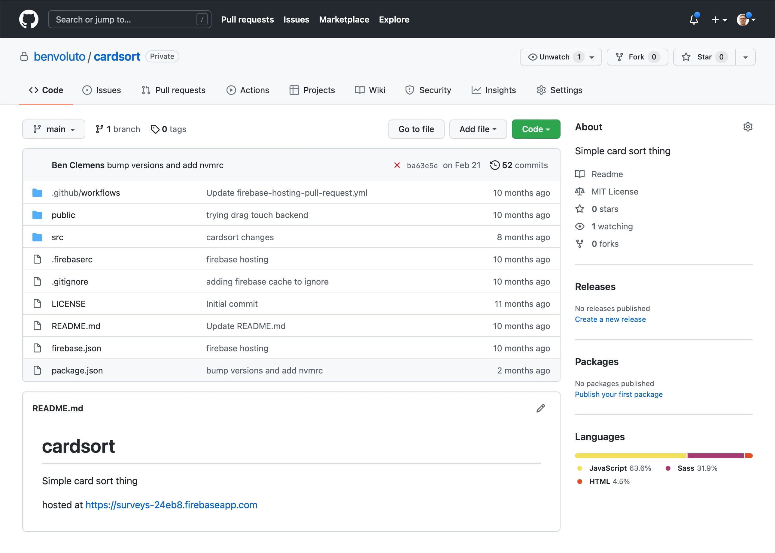 Card sort tool — open source repository on GitHub