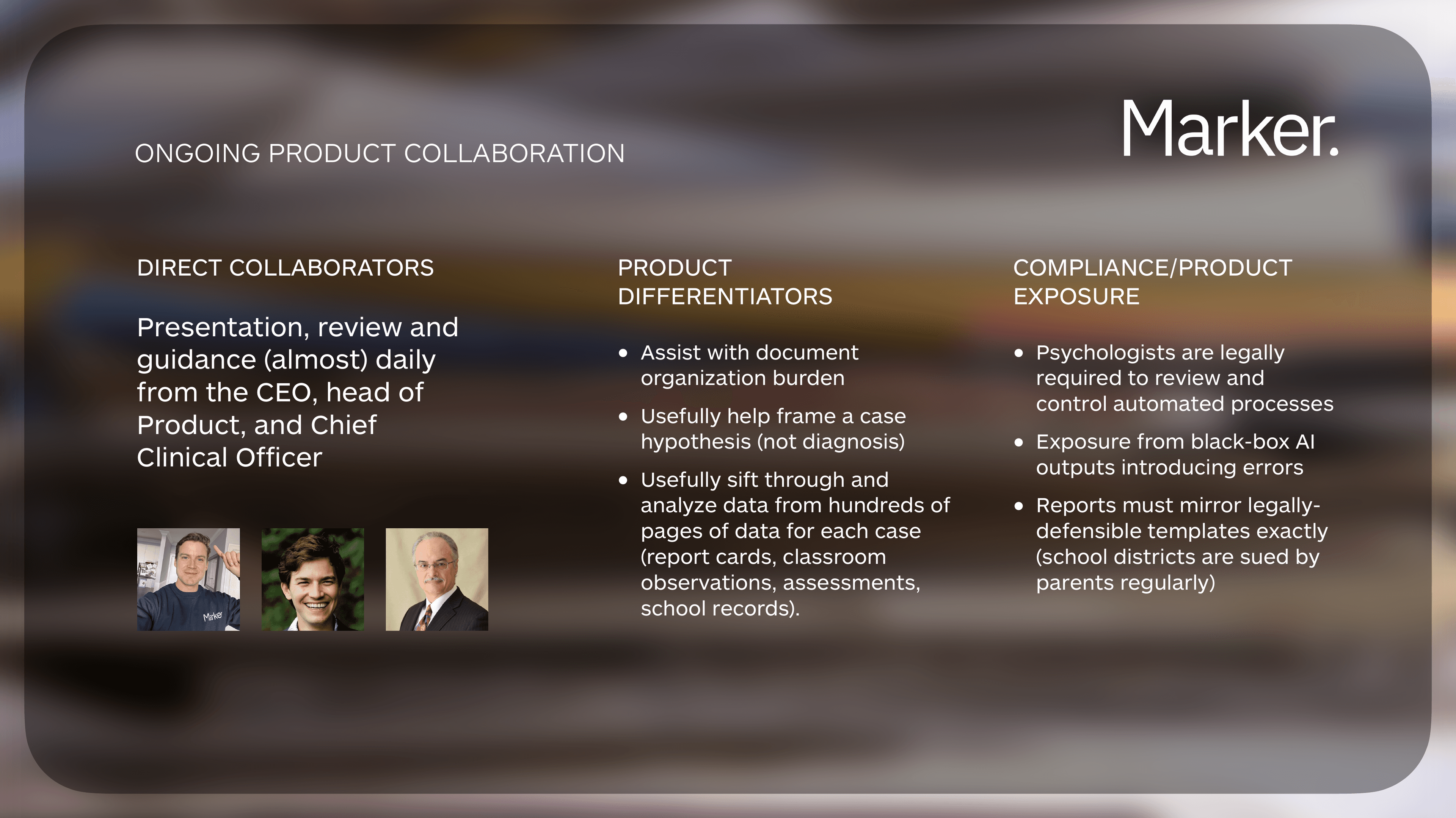 Ongoing product collaboration — direct collaborators, product differentiators, and compliance considerations