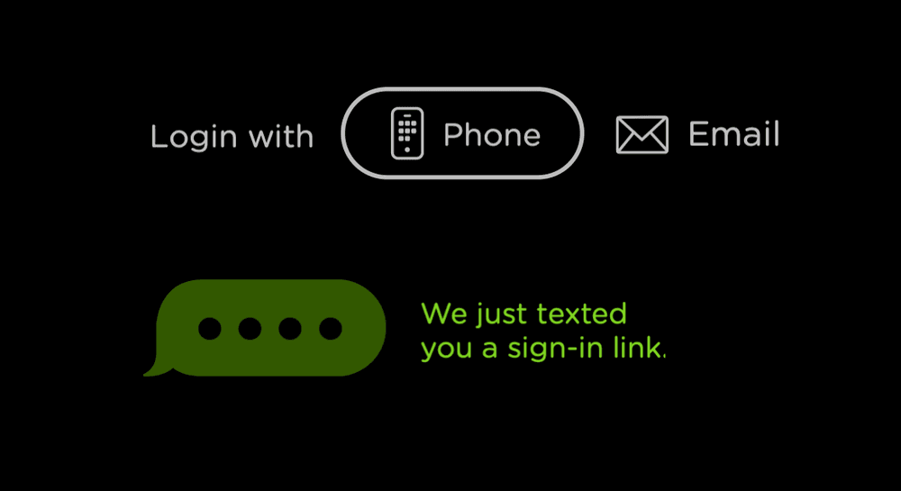 Philo passwordless login screen